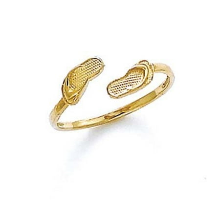 Flip Ring - 14k Yellow Gold Double Flip-Flop Toe Ring - .8 Grams