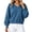 Blue, variant on Vixolx Cropped Sweatshirt for Women Trendy V Neck Pullover Tops with Pocket Fall Casual Long Sleeve Shirts Workout Outfts