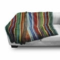 thumbnail image 3 of Stripes Soft Flannel Fleece Throw Blanket, Vertical Lines Colorful Retro Bands Damage Effects Old Fashion Weathered Display, Cozy Plush for Indoor and Outdoor Use, 50" x 70", Multicolor, by Ambesonne, 3 of 6