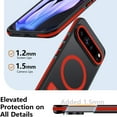 thumbnail image 2 of Dteck Case with Screen Protector for Google Pixel 9 / 9 Pro ,Shockproof Translucent Matte PC Case Compatible with Mag Safe Adjustable Kickstand Military Grade Drop Back Cover,Red, 2 of 6