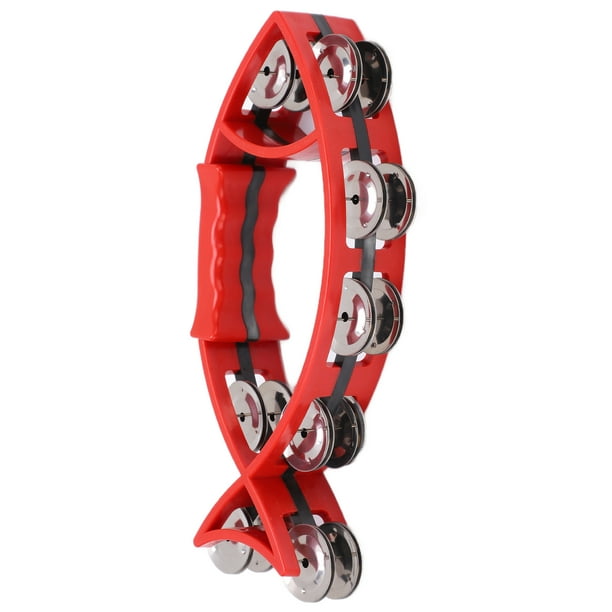 Tambourine, Drum Set Tambourines Fish Shaped Musical Toys Metal ABS 8 Cymbal Bells For Party For