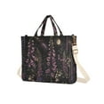 thumbnail image 7 of FORMRS Womens Corduroy Tote Bag Crossbody Shoulder Handbag with Pocket, Dark Gothic Floral, 7 of 7