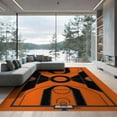 thumbnail image 2 of ODIKA 6'x9' Washable Area Rug Non-Slip, Easy Care, Interlocking Lines Bold Hoop Blanket Football Round Basketball Refined for Family Room, Living Room, Master Bedroom, 2 of 7