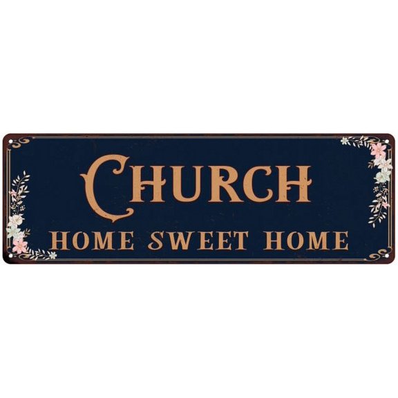CHURCH Home Sweet Home Victorian Look Gift 6x18 Metal Sign 206180046583