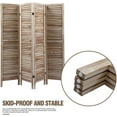 thumbnail image 6 of Room Dividers, 4 Panel Freestanding Room Divider, Wood Louver Folding Privacy Screen, Room Divider, Privacy Partial Partition Foldable Panel Screen,Dual-Sided Hinges for Home Office,Light Brown, 6 of 10