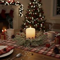 Candles for Home Scented Christmas Candle Ring Garland Pines Cones Red Berry Christmas Candle Ring Hanging Garland Suitable For Kitchen Cabinet Christmas Table Centerpiece