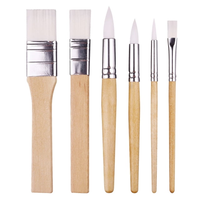 Pincel para óleo, 6 postes de madera originales, conjunto de combinación, pincel corto, pincel para pintar con acuarela