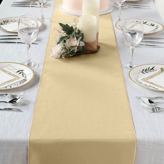 Caminos de mesa BalsaCircle de poliéster color champán, 30 x 274 cm, 5 piezas, para bodas y fiestas