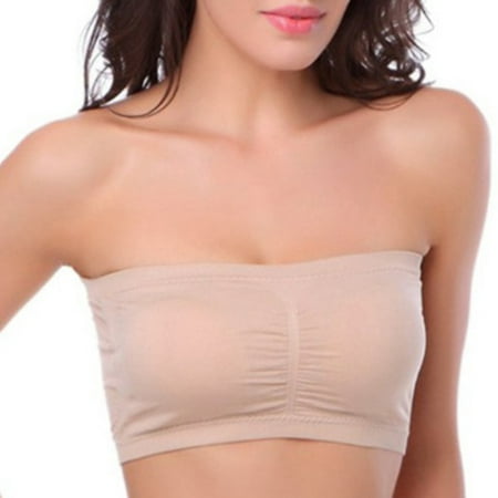 

All-Match Strapless Bandeau Bra Women s Wireless Seamless Bra Padded Bralette Bandeau Bra All-Match Strapless Wireless Seamless Bra Padded Bralette Women s S Nude