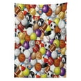 thumbnail image 3 of Ambesonne Sports Emoji Tablecloth Rectangular Table Cover, Soccer Billard Tennis, 52"x70", White Multicolor, 3 of 4