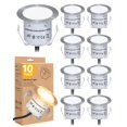 thumbnail image 1 of Kits de luces LED empotrables para cubierta (paquete de 10) 12 V Iluminación de paisaje de bajo voltaje IP67 Luces de escalera para exteriores a prueba de agua Iluminación de cubierta blanca cálida pa, 1 of 5