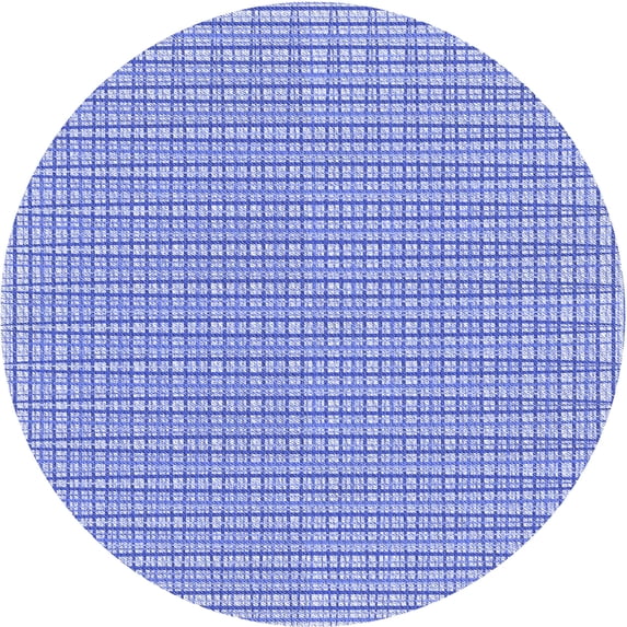 Ahgly Company Machine Washable Indoor Round Transitional Blue Ribbon Blue Area Rugs, 7' Round