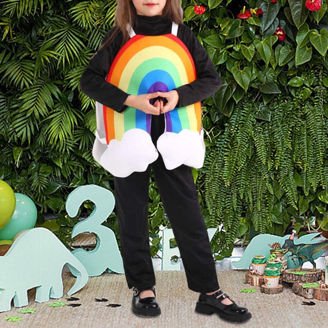 Kids Rainbow Cosplay Adjunto de vestuario Roles lindos jugando para festivales de regalos de cumpleaños , for L to Xl Para talla XL
