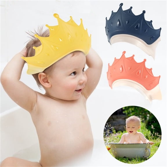 Casewin 3 Pack Baby Shower Cap Waterproof Bathing Cap Adjustable Visor Cap Soft Silicone Baby Bath Hat for Washing Hair Baby Shampoo Bath Hat Shield Safe Shower Hat for Eyes and Ears Protection