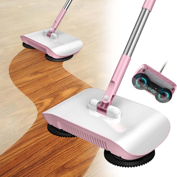 Smart Robot Vacuum Cleaner with Mop & Broom, Hand Push Hard Floor Sweeper | with Detachable Bin & 180°Swivel Head, Dry Wet Use, Quiet Self Cleaning, for Pet Hair, Dust, Hard Floors & Carpets