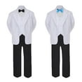 thumbnail image 2 of 6pc Baby Toddler Boy Teen Formal Black & White Suit Set Satin  Bow tie Sm-20, 2 of 4