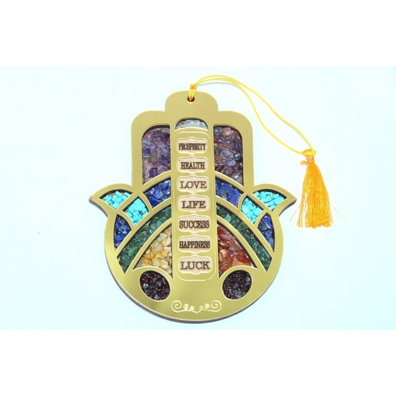 HAMSA Hanger with Natural Crystal,Wall Hanger/Main Door Entrance/Home Décor/Wall Décor/Evileye Protection