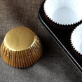 thumbnail image 2 of Capacillos para cupcakes estándar Moldes para muffins de papel dorado 200 piezas Papel para cupcakes resistente y a prueba de grasa, 2 of 5