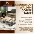 thumbnail image 3 of LeisureMod Rectangular Coffee Table with Ash Wood Veneer Top and Powder-Coated Steel Base Wireframe Design with Crossbars Walden Collection in Black, 3 of 14