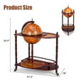 thumbnail image 3 of Spaco Vintage Globe Rolling Wine Bar Cart with Extra Shelf, Century Italian Replica Globe Bar, Liquor Bottle Shelf: Stylish Wine Storage, 3 of 9