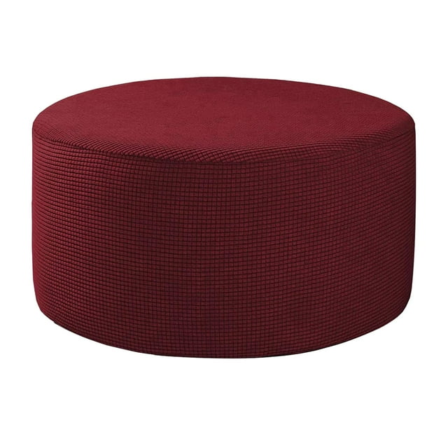 yuksok Housses pour Ottoman Housse de Repose-Pieds Ronde Amovible Rouge