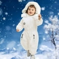 thumbnail image 2 of SGMVNU Baby Girls Snowsuit Toddler Boy Winter Hooded Zipper Romper Jacket Warm Coat Clothes Snowsuits Outfits for Kids Size 2-3 Years White, 2 of 9