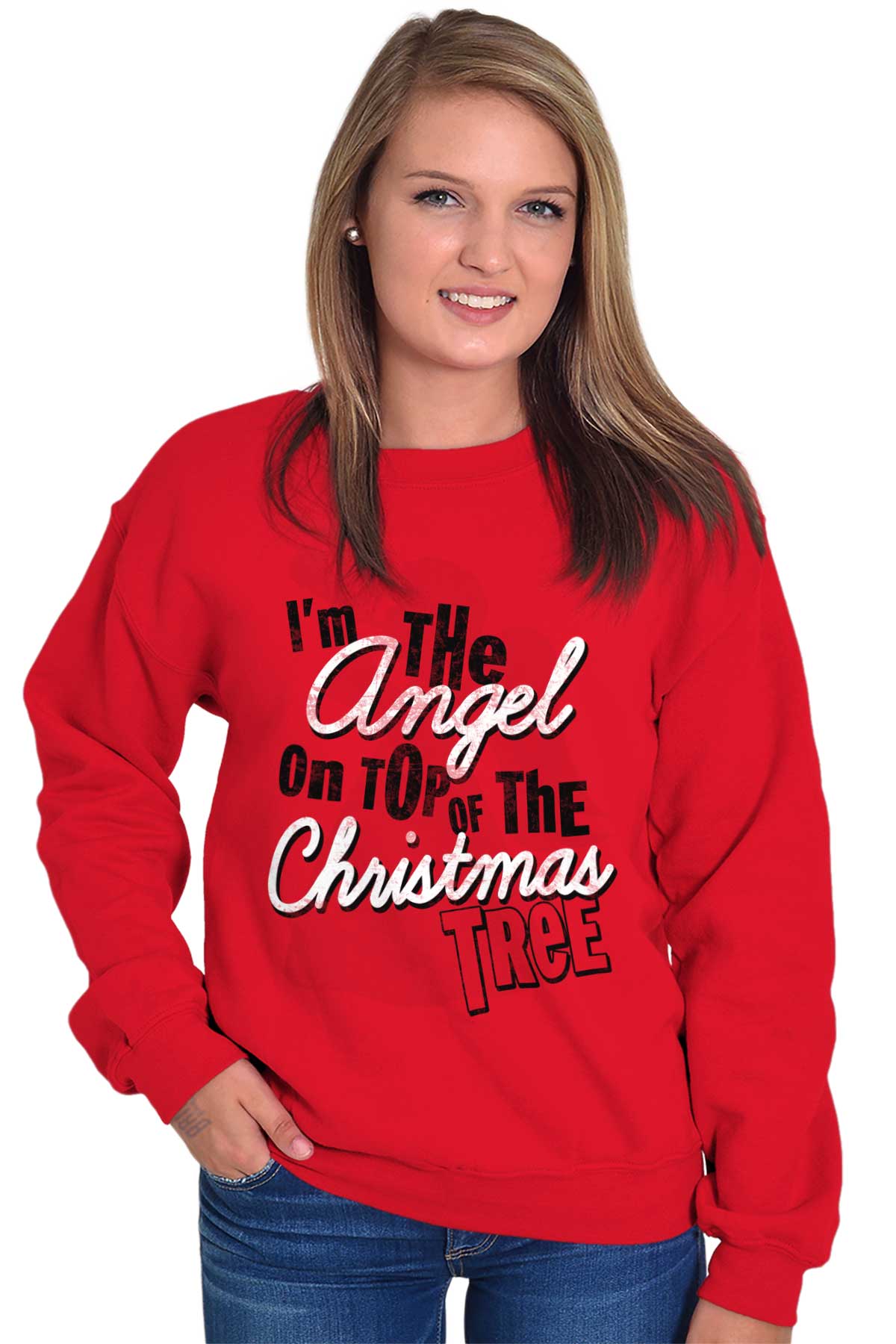 Brisco Brands - Christmas Sweat Shirt Sweatshirt For Womens Angel Tree ...
