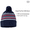 Navy/ White/ Grey/ Red, variant on Striped Pom Pom Cuff Beanie Hat 12" for Unisex or Winter Headwear, Black/ White/ Grey/ Red, One Size