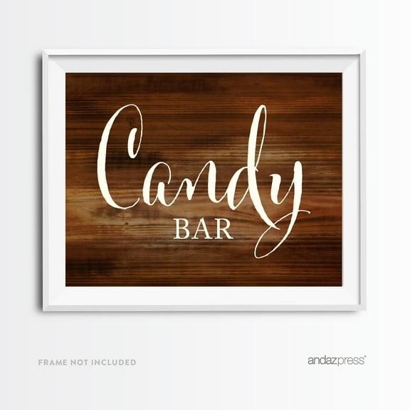 Candy Bar Rustic Wood Wedding Party Signs