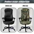 thumbnail image 4 of HELLHERO Deer Maple Leaf Print Office Chair Cover Removable Anti-dust Rotating Office Seat Slipcover Washable High Back Computer Seat Protector for Pets, 4 of 7