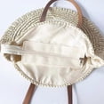 thumbnail image 5 of Female's Straw Woven Bag Round Fashion Portable Reusable Home Storage Bags New, 5 of 5