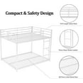 thumbnail image 3 of Bellemave Full Over Full Bunk Bed, Metal Low Bunk Beds Frame Built in Ladder, Floor Bunk Bed with Heavy Duty Slats Support, No Box Spring Required (White), 3 of 8