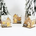 thumbnail image 3 of 4 Rustic Wooden Christmas Village House Ornaments for Crafts,Centerpiece Table Decorations and Indoor Wall Art Decor,First Unique House Warming Gifts for New Home with LED Light, 3 of 5