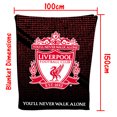 thumbnail image 6 of Liverpool Football Crest Fleece Blanket Throw Soft LFC Warm Sofa Travelling Blanket Mesh Liverpool Soccer Gift, 6 of 6