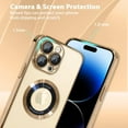 thumbnail image 3 of for iPhone 14 Pro Max Phone Case Magnetic Luxury Plating Clear Case with Camera Lens Protector for iPhone 14 Pro Max Compatible with Magsafe Slim Cover for Women Men-Gold, 3 of 12