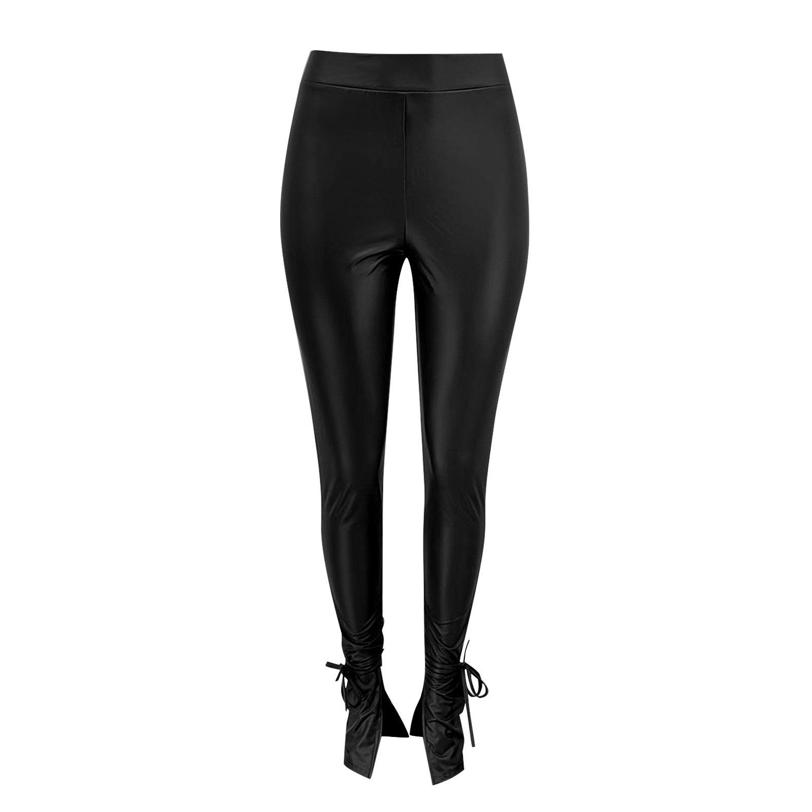 AWXNJUX Leather Pants Womens Sexy Faux Leather High Waist