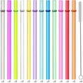 thumbnail image 2 of BZUEPRS 24Pcs Colorful Reusable Straws with 2 Cleaning Brushes,10.5 Inch TritanHard Plastic Straws12 Colors of Translucent Replacement Straws for 16 Ounce to 32 Ounce Mugs,Cups,Stanley,YETI,Starbucks, 2 of 8