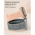 thumbnail image 3 of TOYOUTHS 2 Pack Floral Engraved Band Compatible with Fitbit Versa 4/Versa 3/Sense 2/Fitbit Sense Band Women, Cute Embossed Silicone Wildflower Rose Design Soft Sport Fancy Summer Replacement Strap, 3 of 7