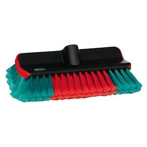 Vikan 11" Waterfed High/Low Washing Brush- Soft/Split, Transport Line - Black (2 Units)