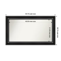 Amanti Art Custom Framed Wall and Bathroom Mirror (26.75 x 45.75 in.), Grand Black Frame