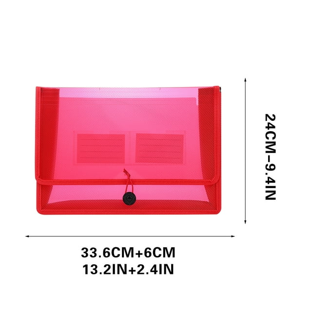 Leodye 1 Pce Dossier Tridimensionnel Élastique Coloré, Enveloppes Transparentes avec Fermeture à Pression pour Rangement de Documents et Usage au Bureau - 9,45 X 13,19 Po