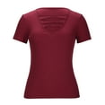 thumbnail image 5 of Mittory Womens Summer Deep V Neck Tops Sexy Casual Short Sleeve Low Cut Out T Shirts Blouse, 5 of 8