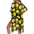 thumbnail image 5 of HELLHERO High Quality Fabrics Bathing Suit Cover Up for Vacation Loose Cardigan Lemon Pattern, 5 of 6