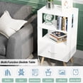 thumbnail image 4 of Mesa de noche Aenuert de 3 niveles, blanca, con carga USB, 4 of 9