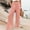 Pink, variant on Linen Full-Length Wide Leg Loose Fit High Waisted Beach Cargo Pants for Women Green Leisure Sand Weekend Palazzo Casual Trendy Trouses With Pockets L