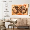 thumbnail image 4 of Elephant Stock Rustic Hemispheres Map Wall Art - Horizontal Multi Panel Canvas - Living Room Wall Decor - Map Multi Panel - Orange And Brown Decor - 23" x 14", 4 of 4