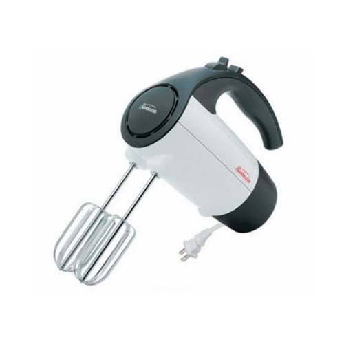 Sunbeam 2525 220Watt 6Speed Retractable Cord Hand Mixer White/Grey