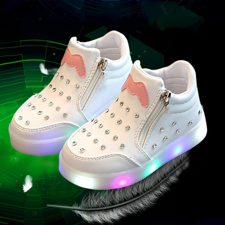 

eczipvz Toddler Shoes Spring and Autumn Korean Version Of Big Children S Sports Lighting Children S Shoes Children S Water Shoes for Girls (Red 10.5 Little Kids)
