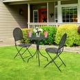 thumbnail image 5 of Fonirra 3 Pieces Patio Bistro Table Set, All-weather Outdoor Metal Table and Chairs Set for 2 Persons, Patio Furniture for Backyard, Garden., 5 of 8