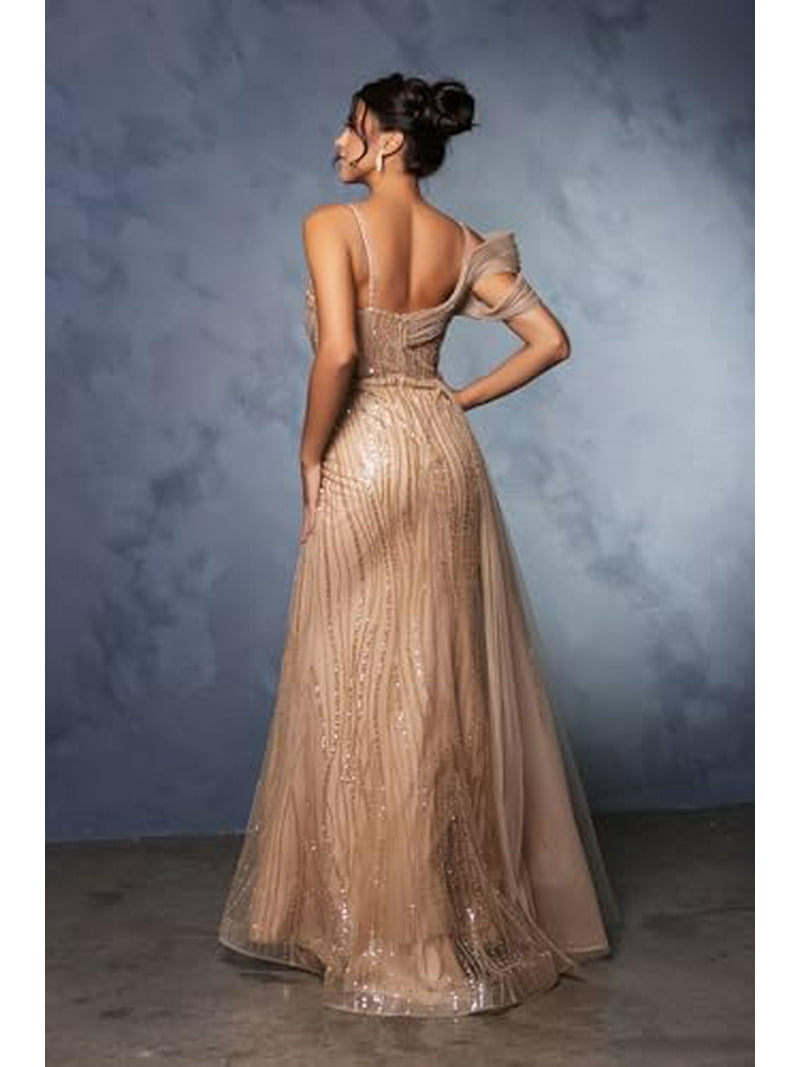 sachin and babi light blue dress Blue V Neck Gradient Tulle Prom Dress with Beaded, Long A-Line Evening –  Loveydress main image 0